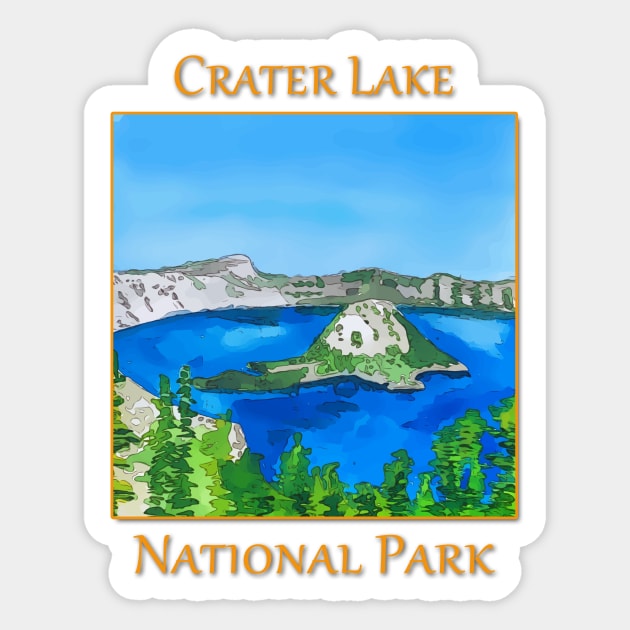 Crater Lake National Park Oregon In Mono Line Design For Badge T Shirt Sticker Illustration | Premium Vector - Foto 12